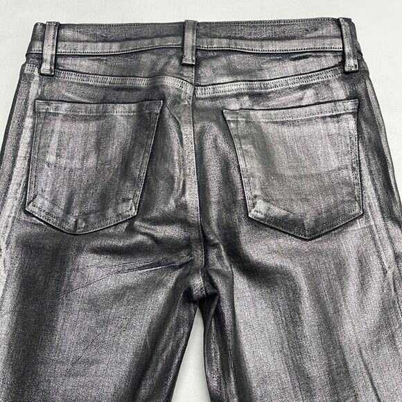 J BRAND Women’s 0 Metallic Silver SELENA MID RISE CROP - Picture 3 of 3